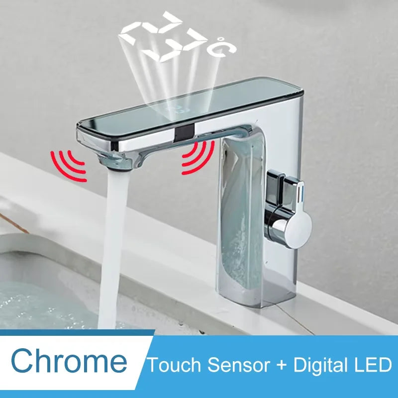 Shinesia Touch Sensor Bathroom Basin Faucet With Temperature Display