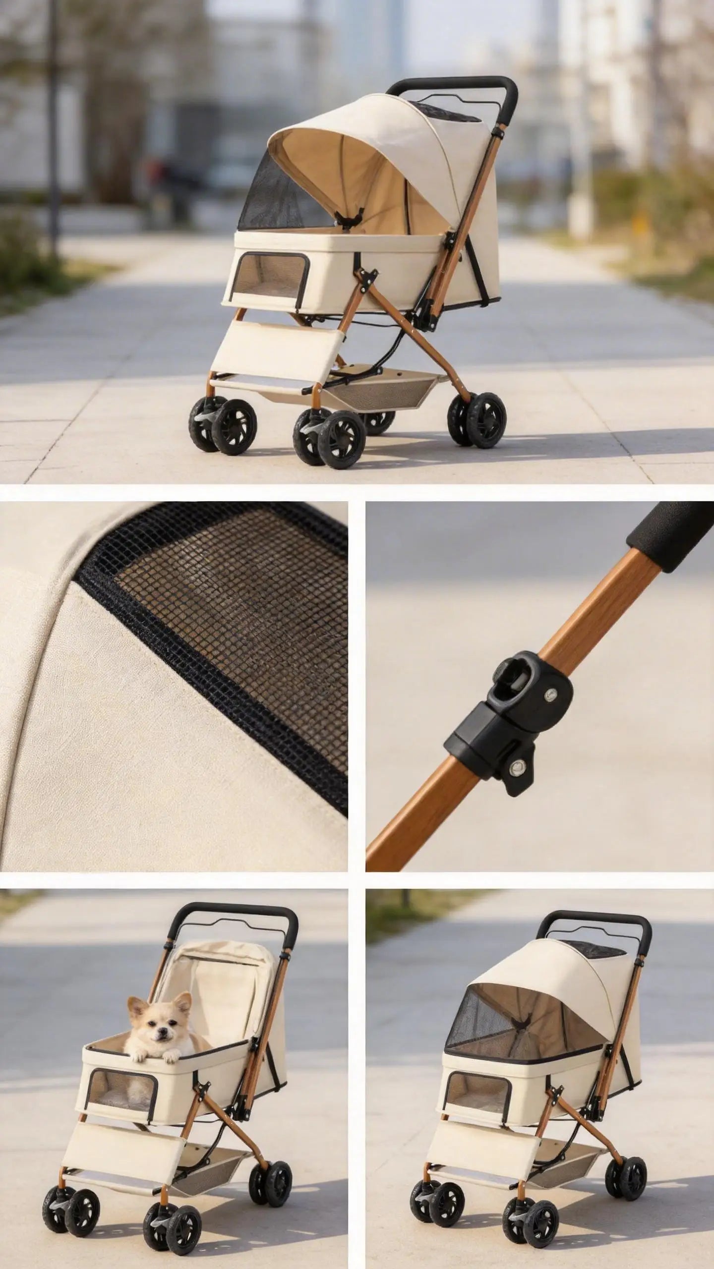 D09 Four Wheel Pet Stroller for Dogs and Cats Portable Travel Cart