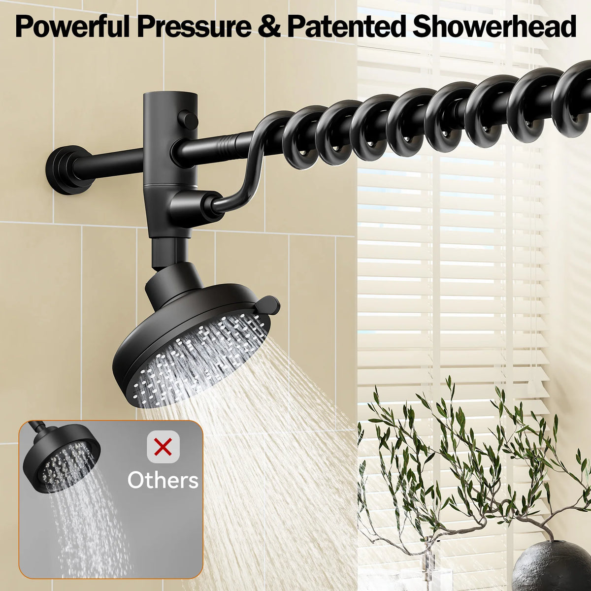 Huytrw Dual Adjustable High Pressure Shower Head For Couples