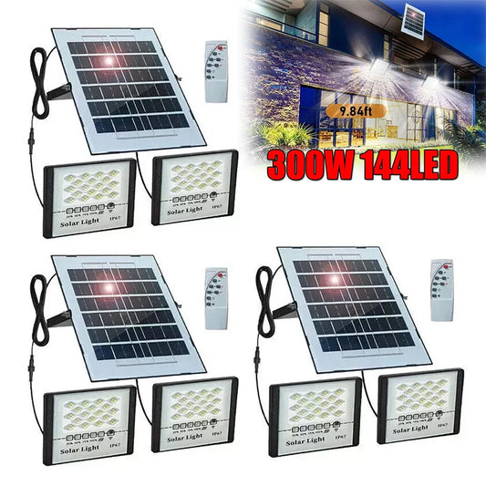 300W LED Solar Street Light Flood Lamp Dusk To Dawn