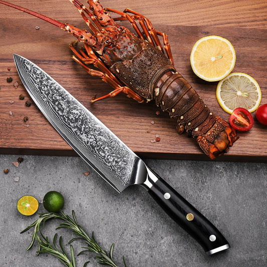 Damascus Chef Knife VG10 Damascus Steel Kitchen Knife Ultra Sharp
