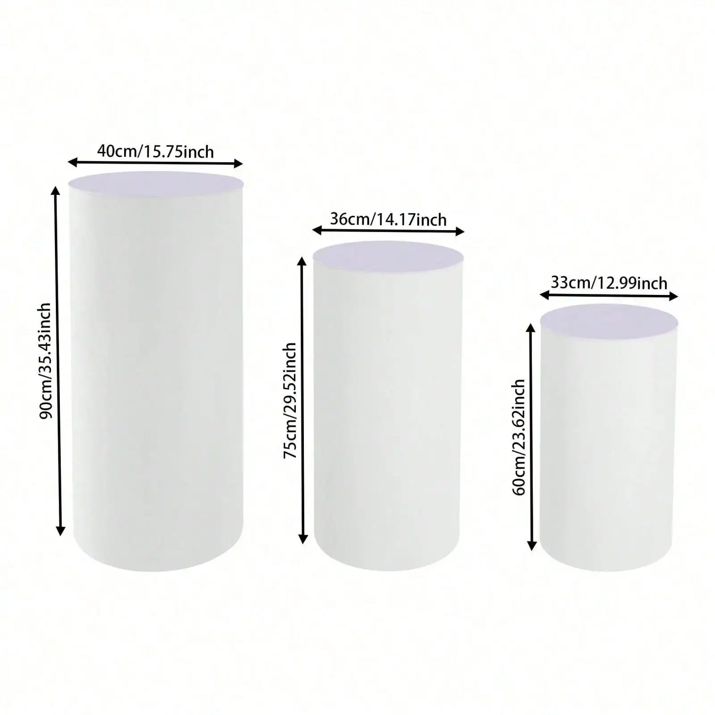 Cylinder Display Pedestal Stands Set For Wedding Party Decor