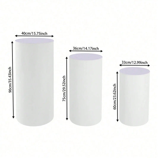 Cylinder Display Pedestal Stands Set For Wedding Party Decor