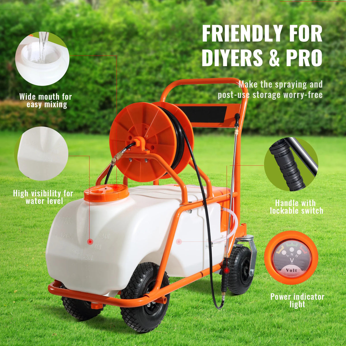 SucceBuy 15 Gallon Battery Powered Garden Weed Sprayer