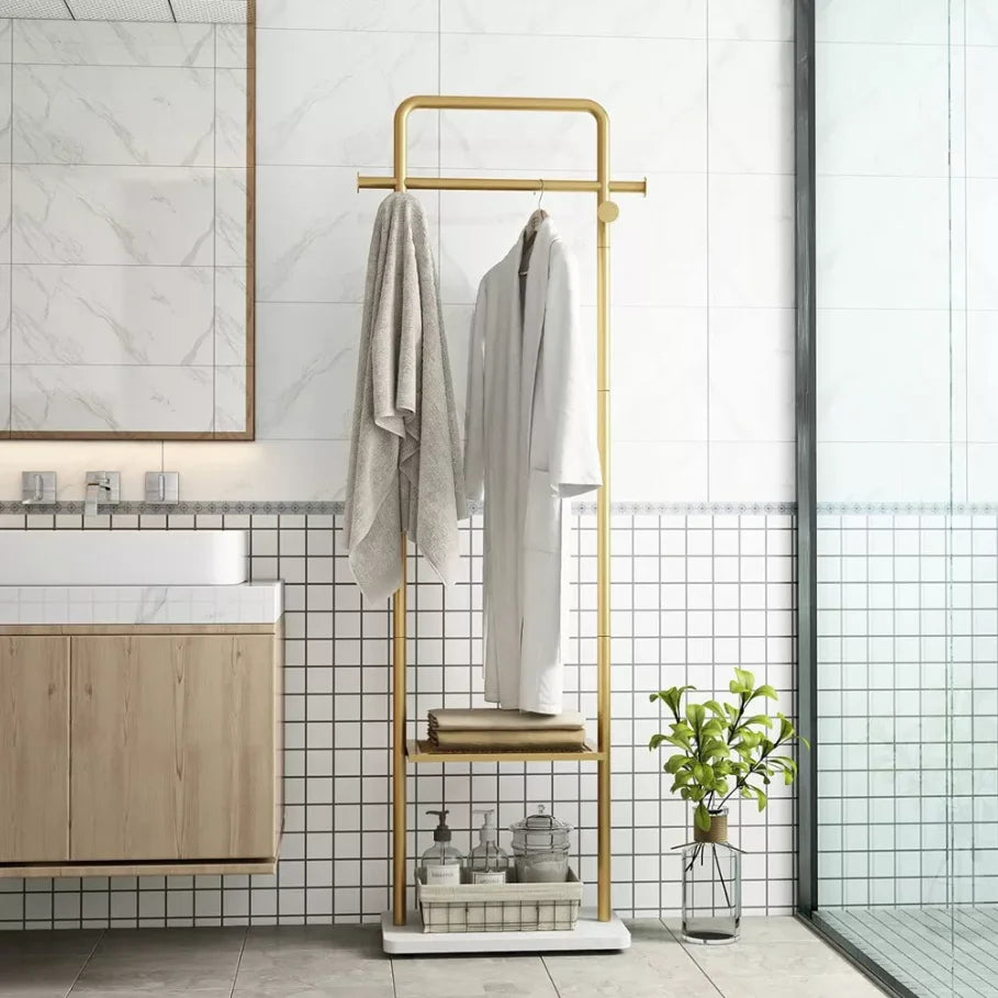 Wisfor Heavy Duty Corner Coat Rack With Marble Base Stand