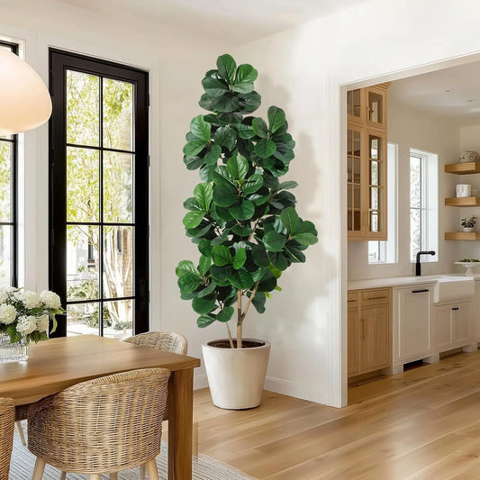 HiMISS Realistic Artificial Fiddle Leaf Fig Tree With Planter Pot