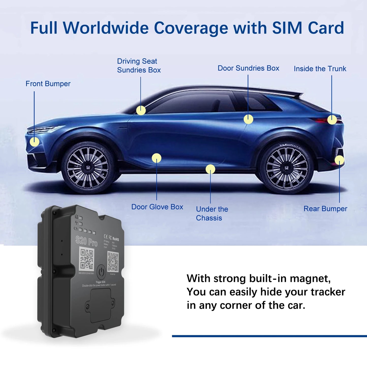 Wanwaytech 4G GPS Tracker For Car And Motorcycle Real Time Anti Theft Tracking