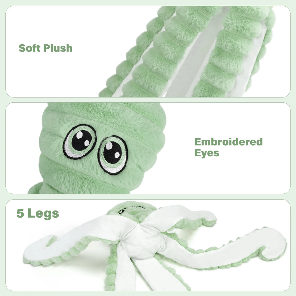 Octopus Design Squeaky Plush Dog Teeth Grinding Toy