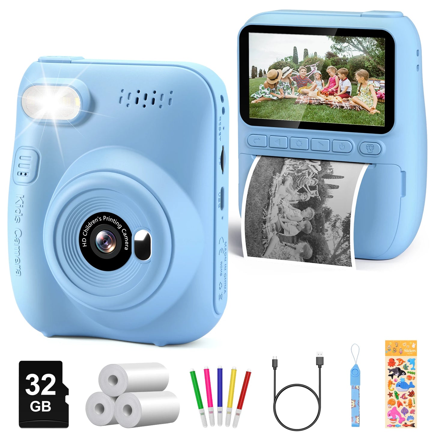 Diamooky CN Kids Digital Camera Instant Print 32MP HD 1080P