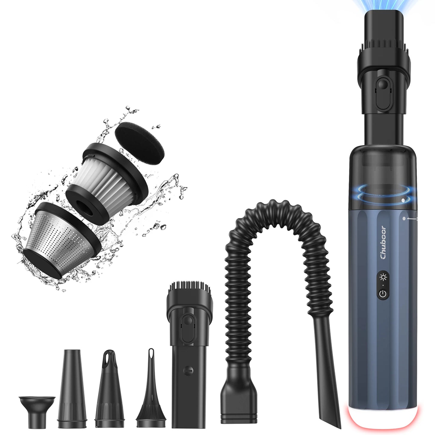 Chuboor Cordless Car Vacuum Cleaner 13000Pa Powerful Handheld