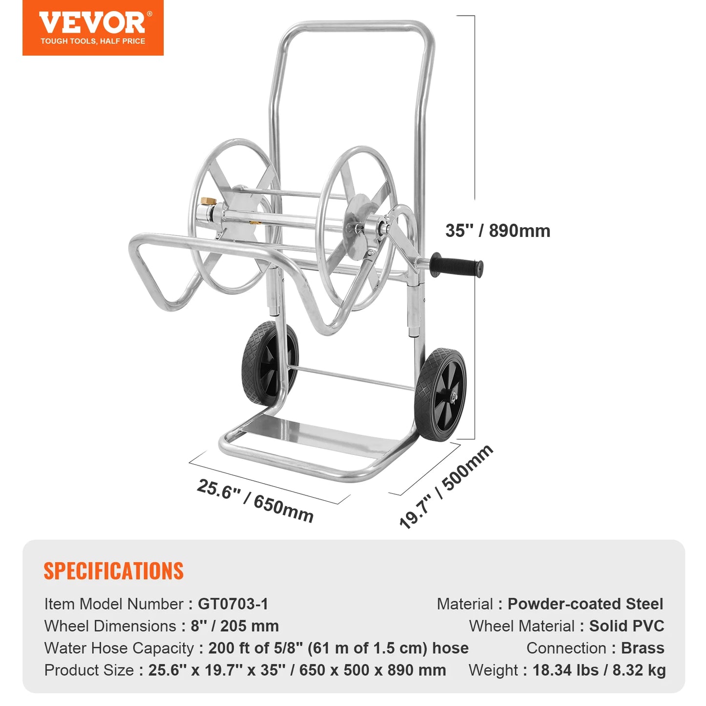 SucceBuy Hose Reel Cart Heavy Duty Garden Hose With Basket