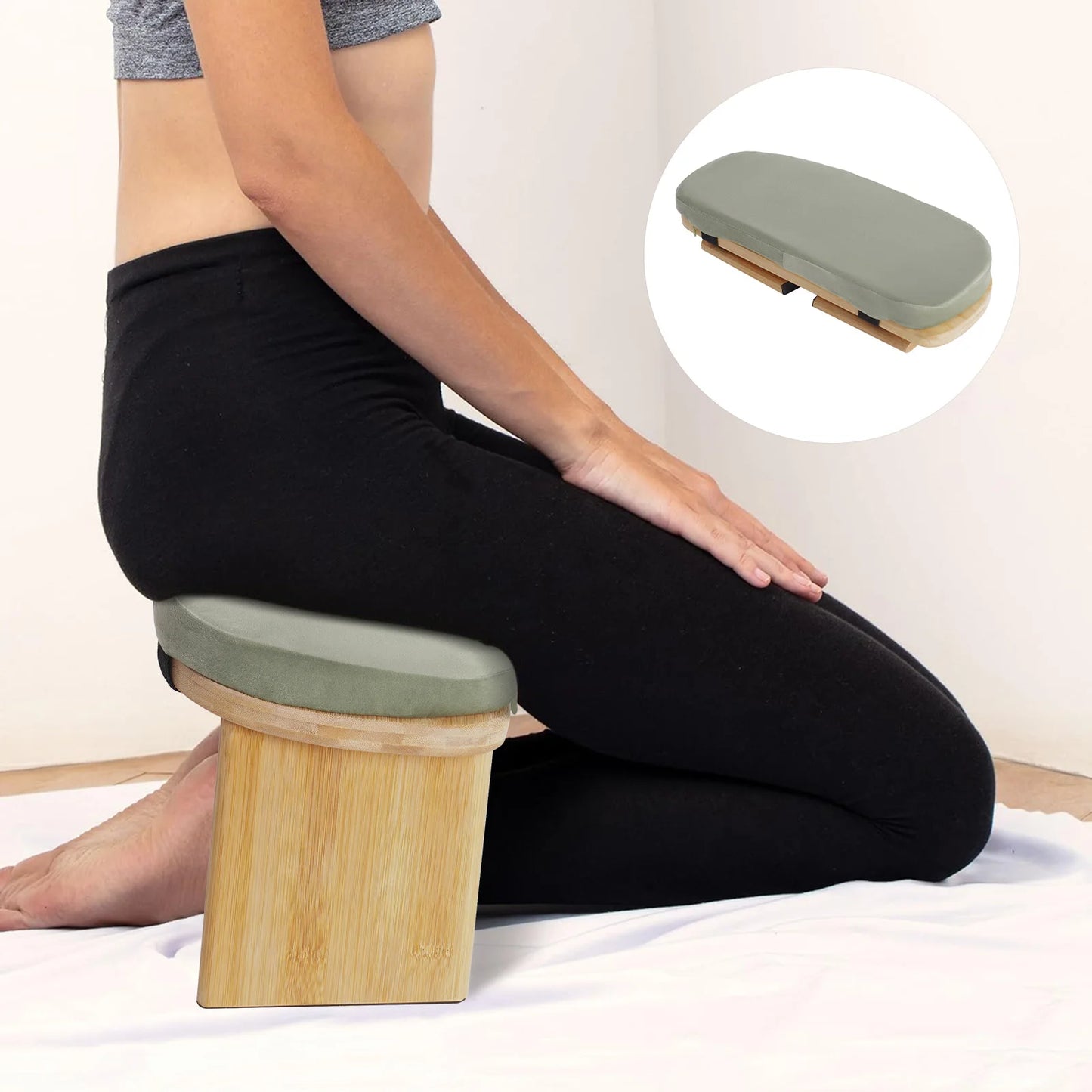 Bymaocar Foldable Meditation Bench Kneeling Stool For Home