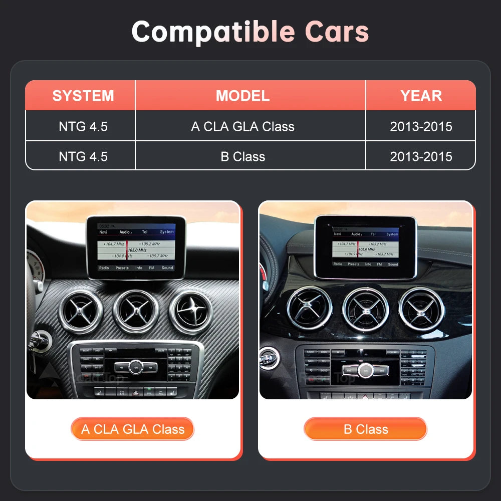 Road Top Benz NTG45 Touch Screen Car Multimedia Display CarPlay