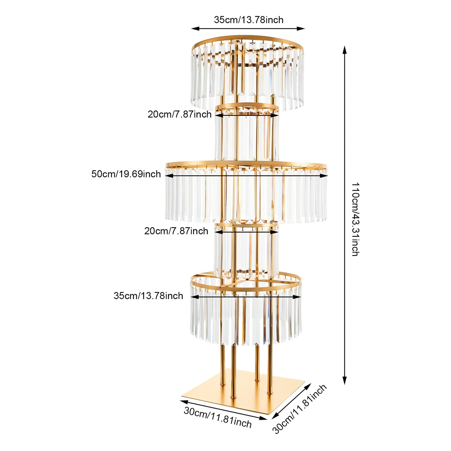 Wedding Centerpiece 5 Tier Acrylic Flower Stand Hanging