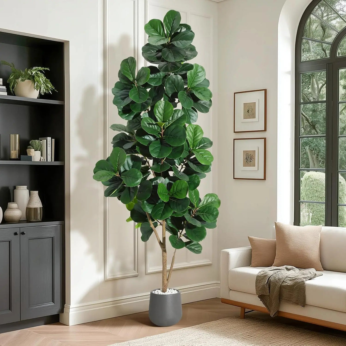 HiMISS Realistic Artificial Fiddle Leaf Fig Tree With Planter Pot