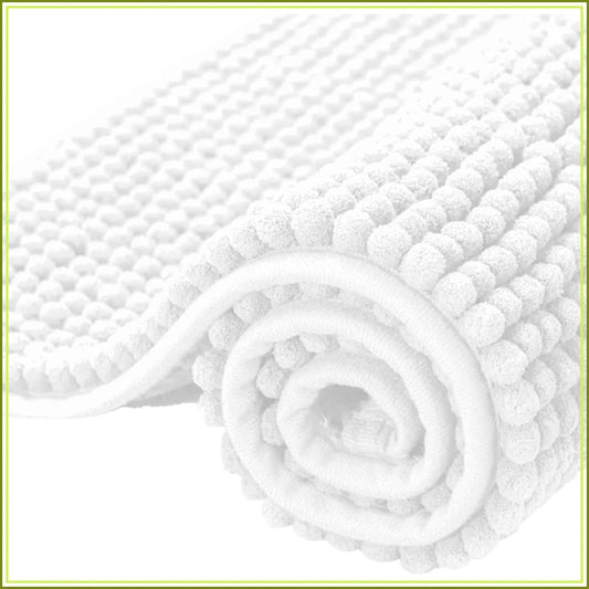 Chenille Bath Mat Super Absorbent Quick Dry Machine Washable Rug