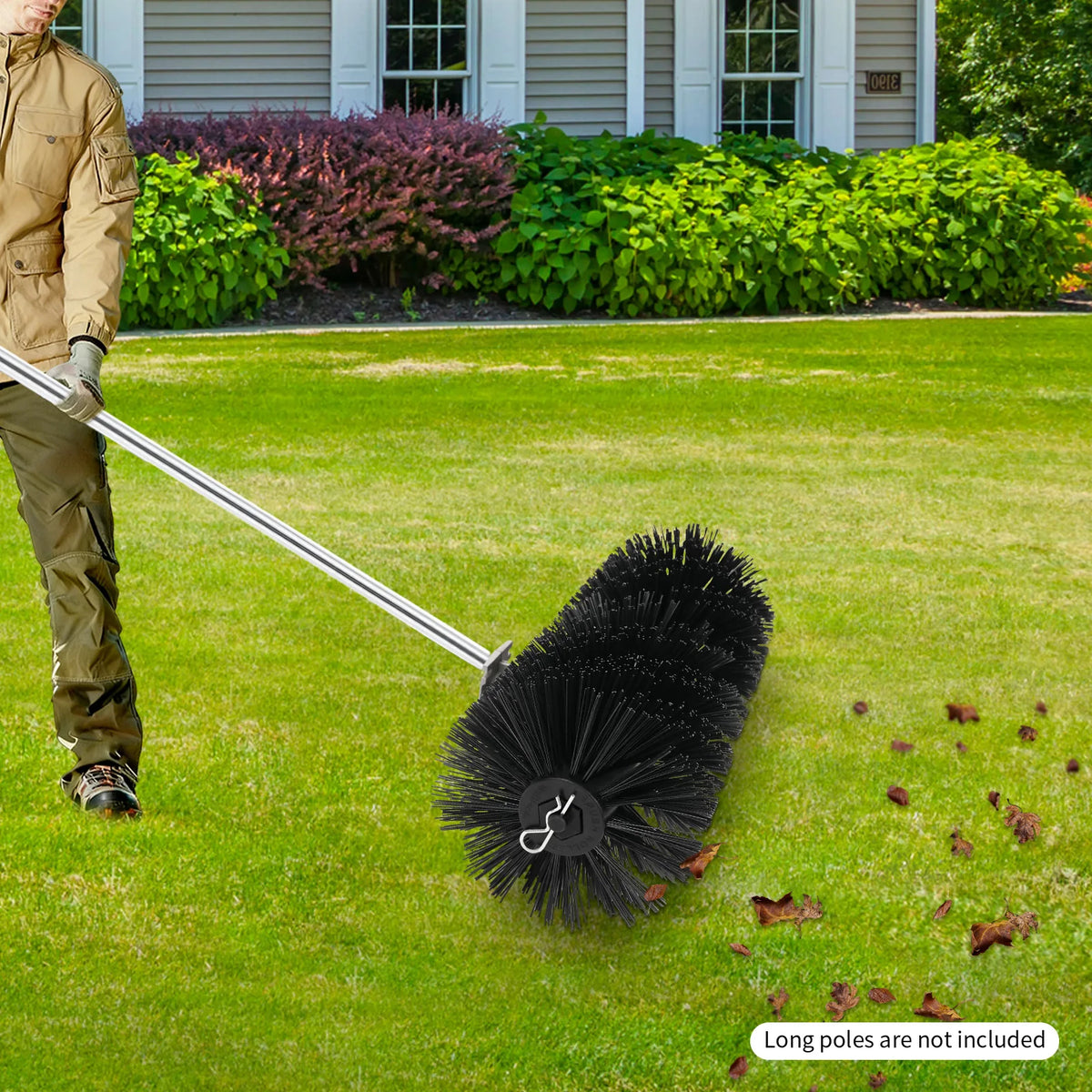 Bymaocar Rolling Brush Lawn Mower Sweeper Snow Blower Attachment
