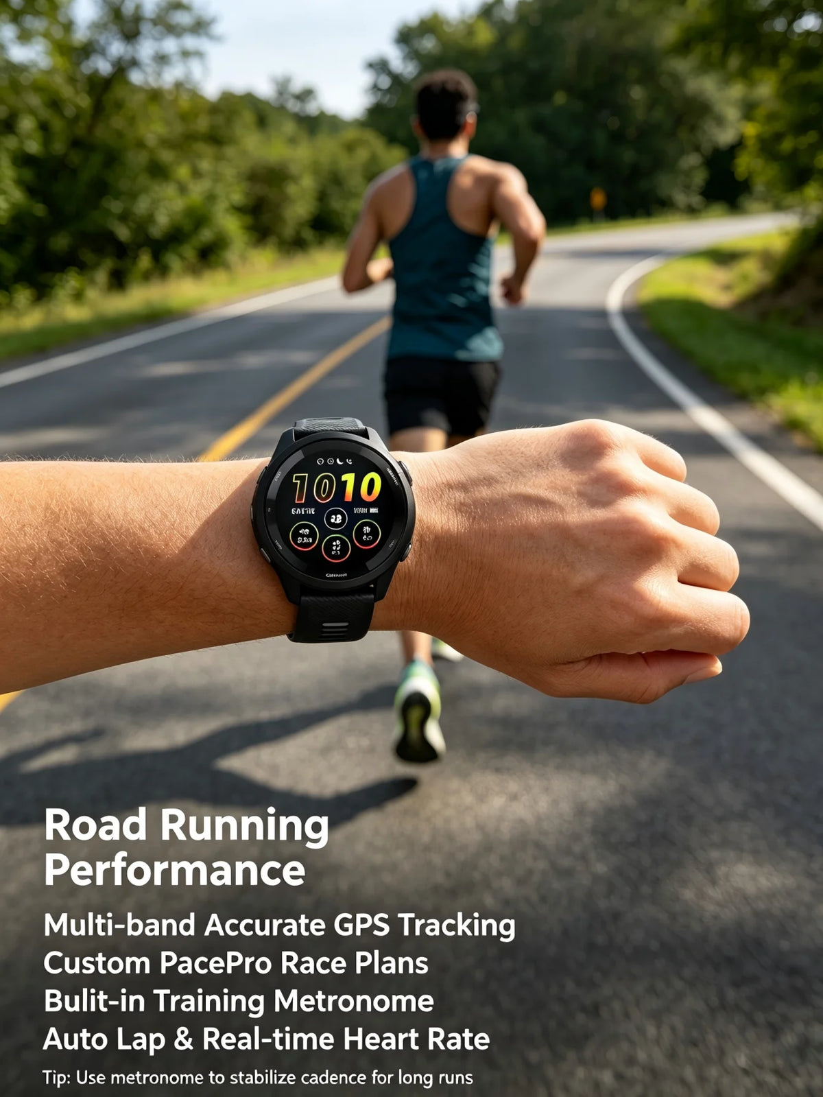 Garmin Forerunner 265 Multiband GPS Smartwatch Outdoor Sports Training