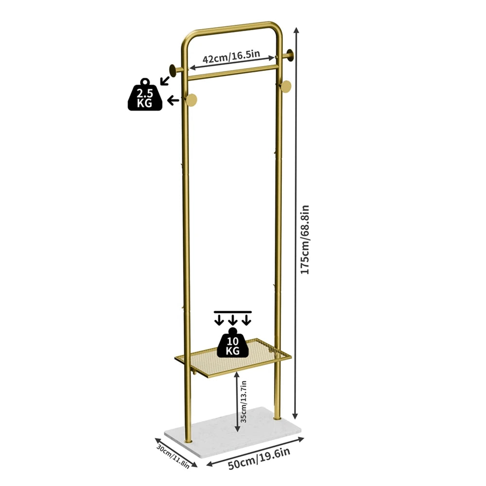 Wisfor Heavy Duty Corner Coat Rack With Marble Base Stand