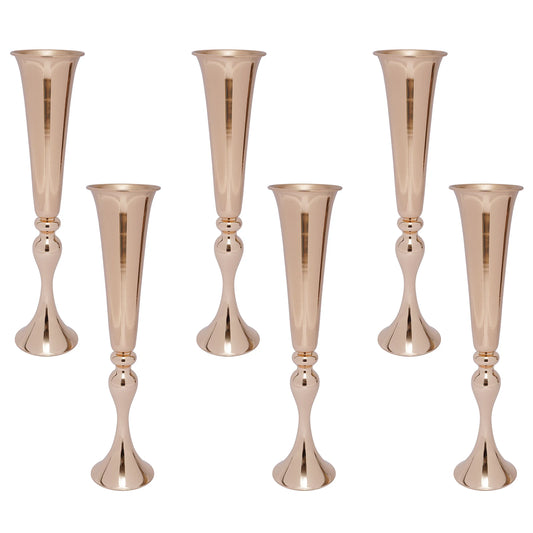 Six-Piece Trumpet Vases for Wedding Centerpieces and Table Decor