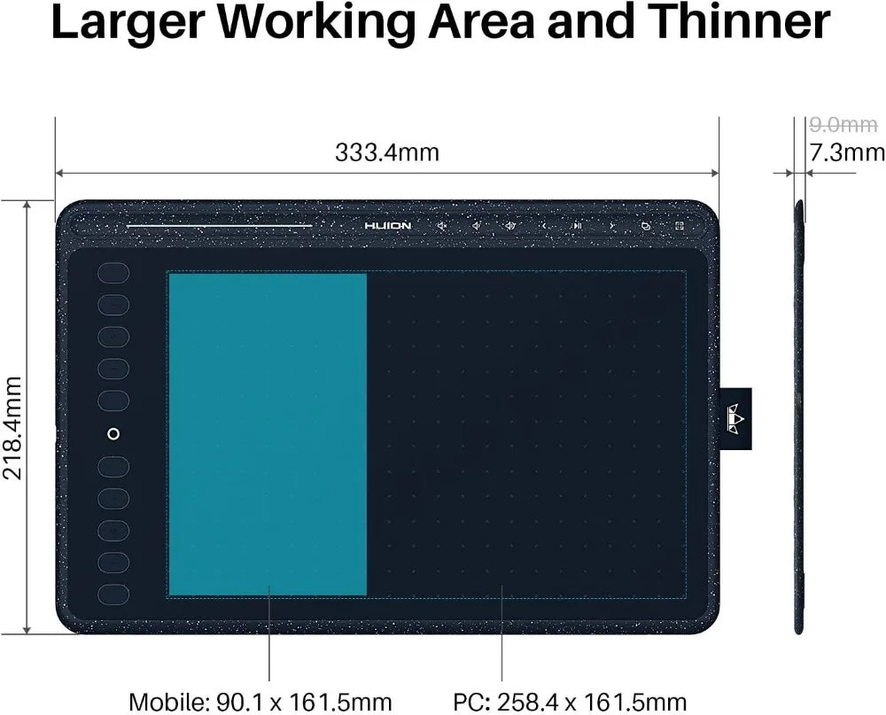 Graphics Drawing Tablet With Tilt Stylus 8192 Pressure 8 Keys