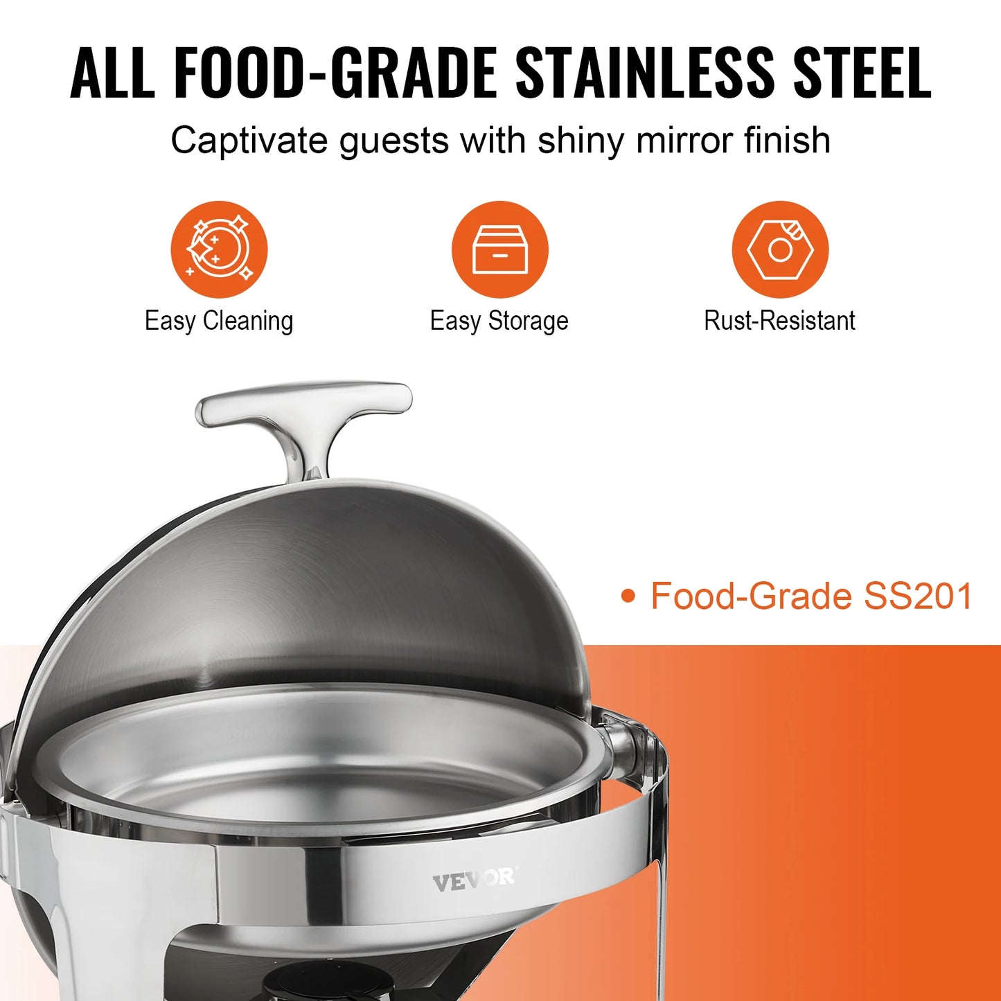 SucceBuy Roll Top Chafing Dish Buffet Set Two Pan Chafer