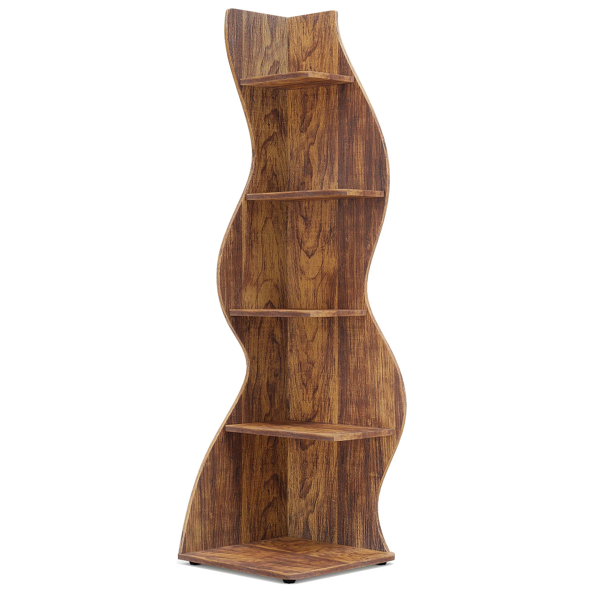 Tribesigns Modern Wooden Corner Bookshelf For Home Office Storage