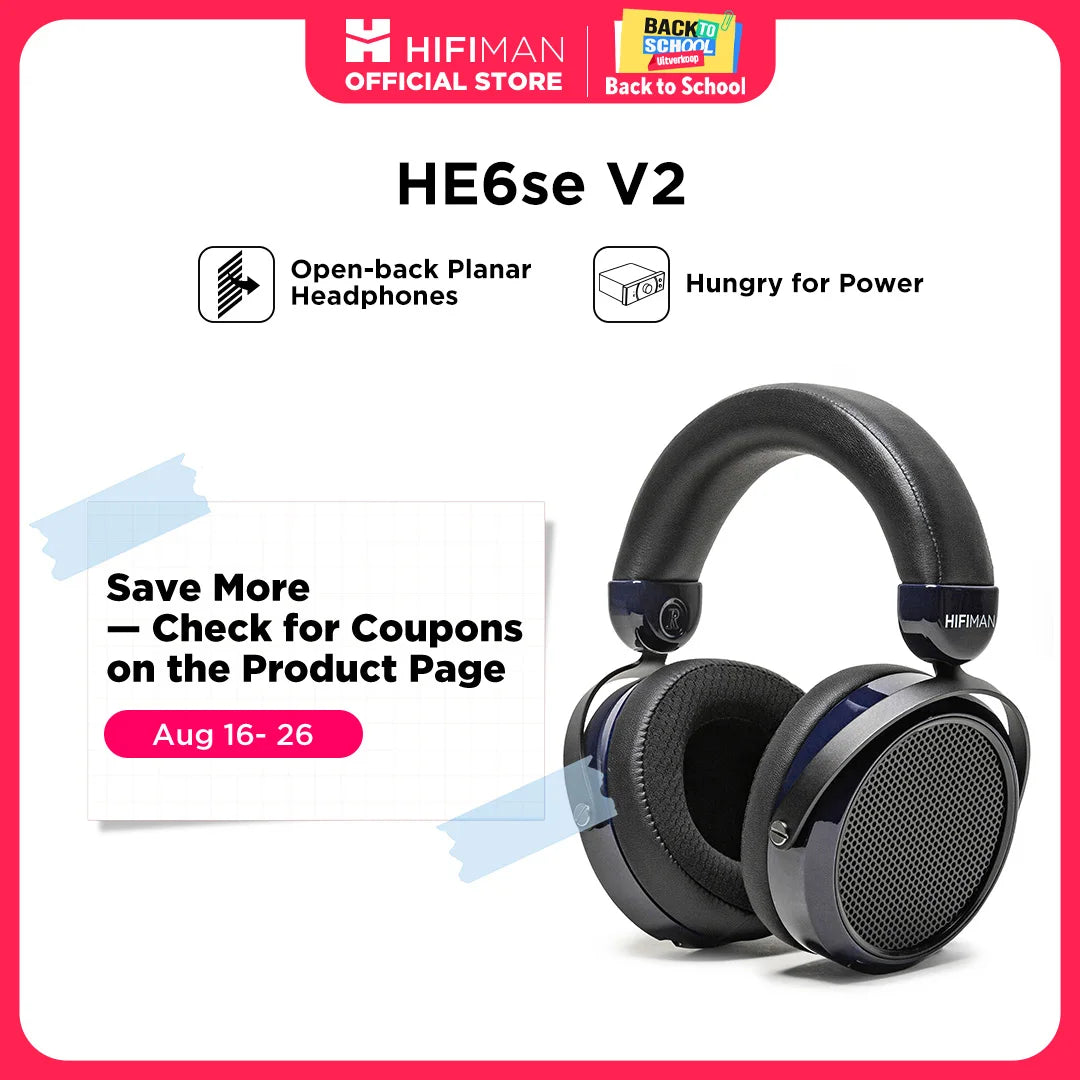 Hifiman HE6se Planar Magnetic Over Ear Audiophile Headphones