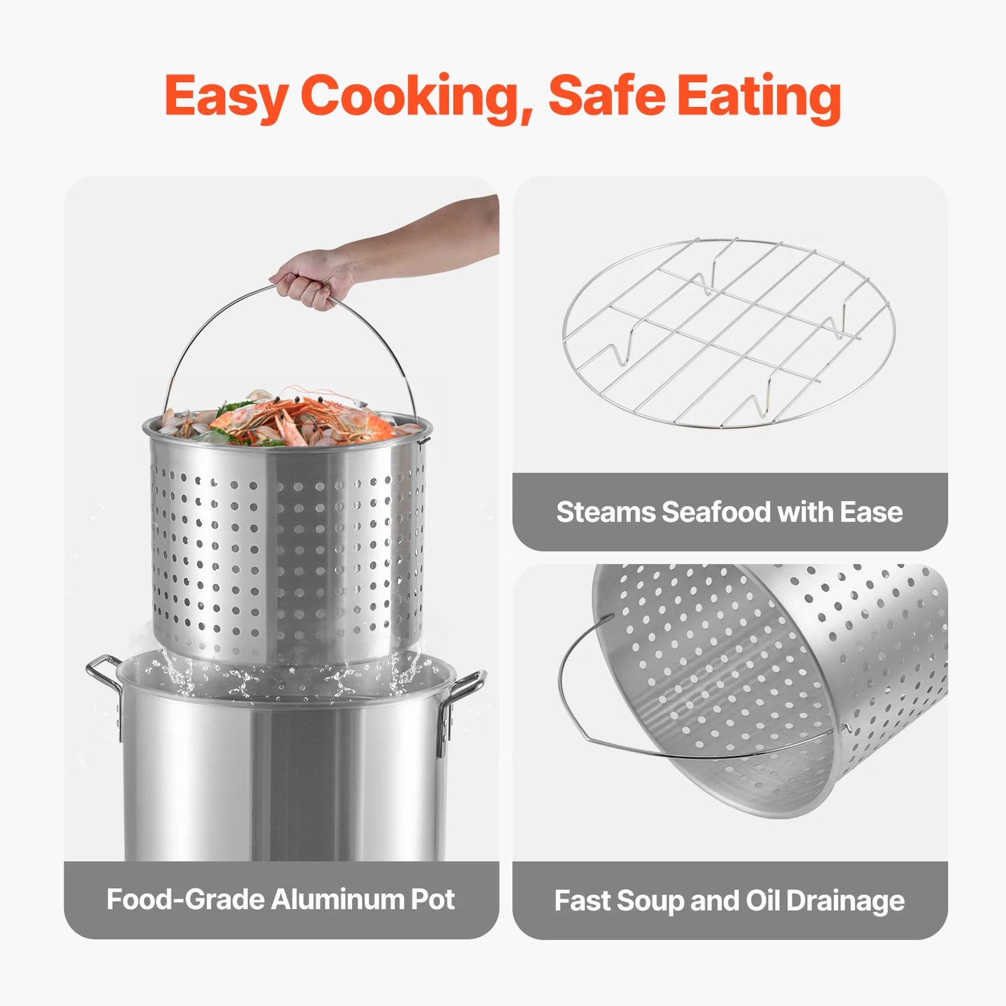 SucceBuy Seafood Boiling Kit With Strainer And Steamer Rack