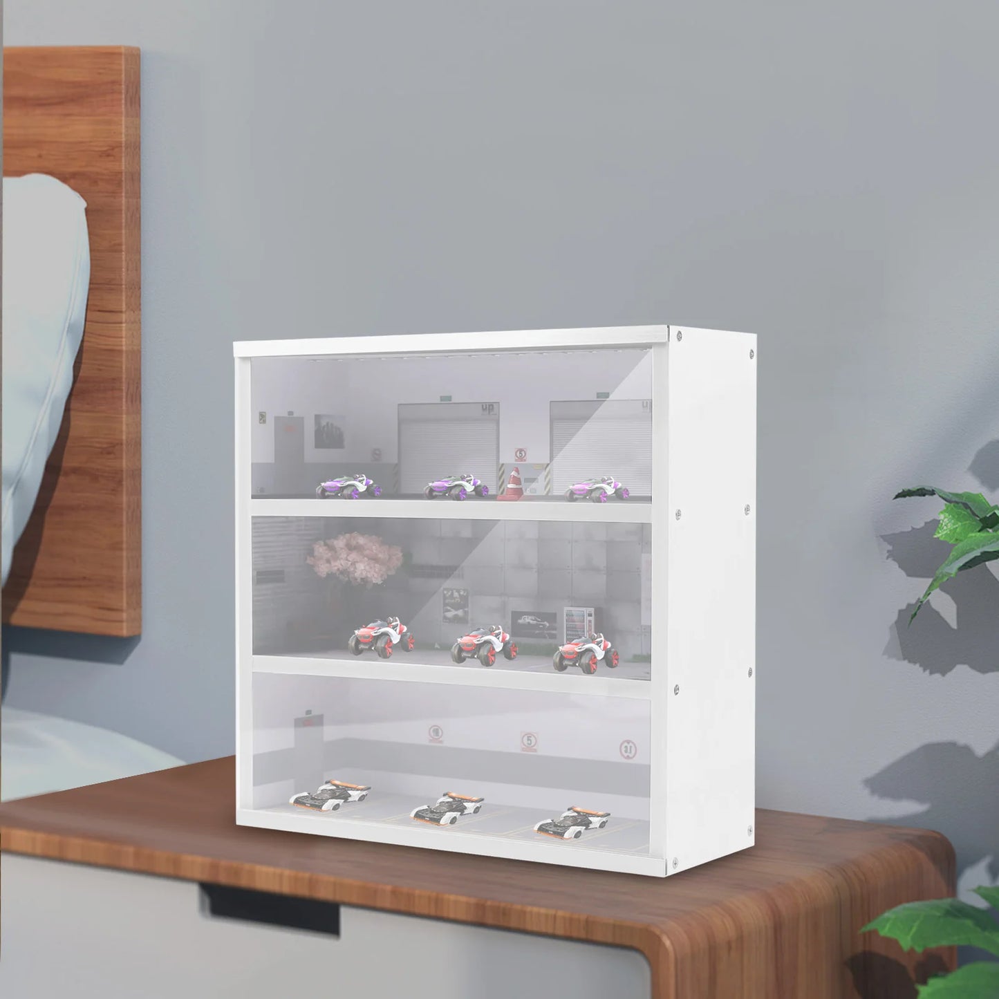 1:64 Diorama Parking Garage Display Case With LED Light