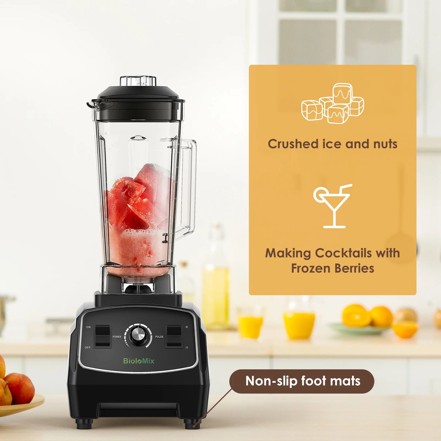Biolomix BPA Free 3HP 2200W Heavy Duty Blender Juicer