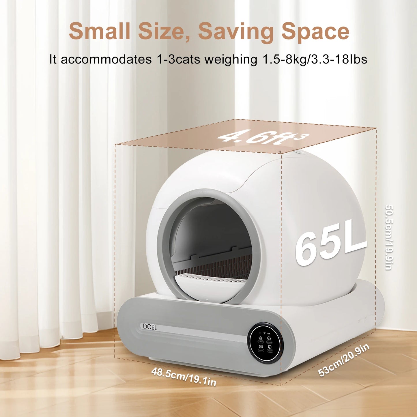 DOEL Self Cleaning Cat Litter Box With Smart App Control