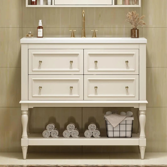 Farmhouse Bathroom Vanity With Sink And Four Drawers
