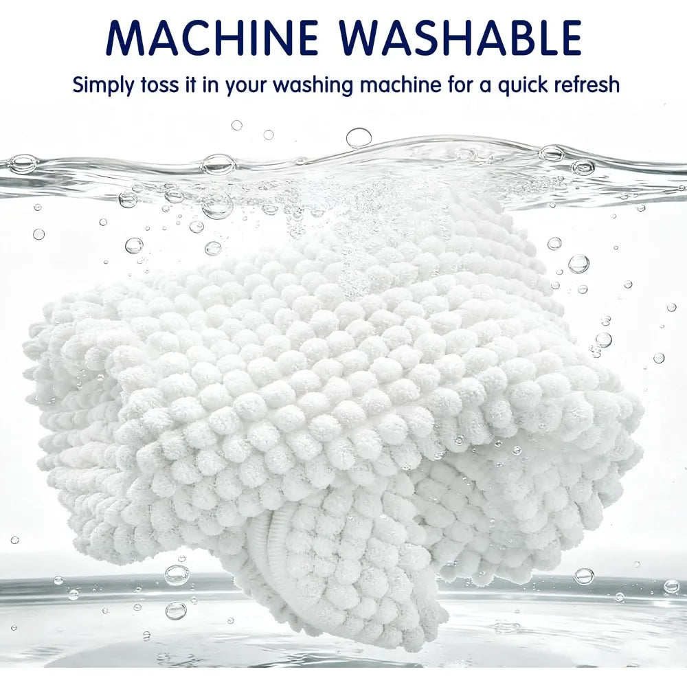 Chenille Bath Mat Super Absorbent Quick Dry Machine Washable Rug
