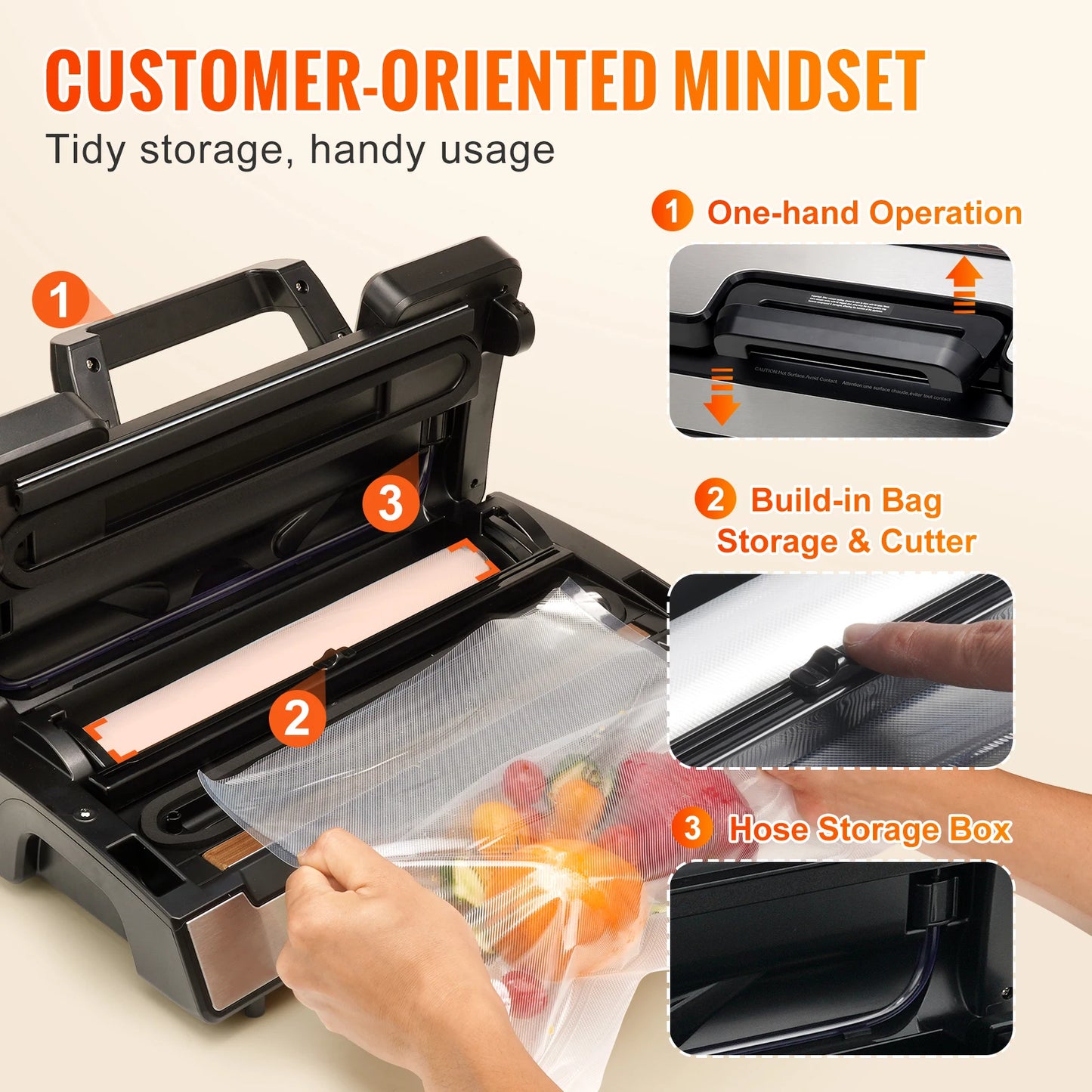 SucceBuy Vacuum Sealer Machine 130W 90Kpa With Free Bags