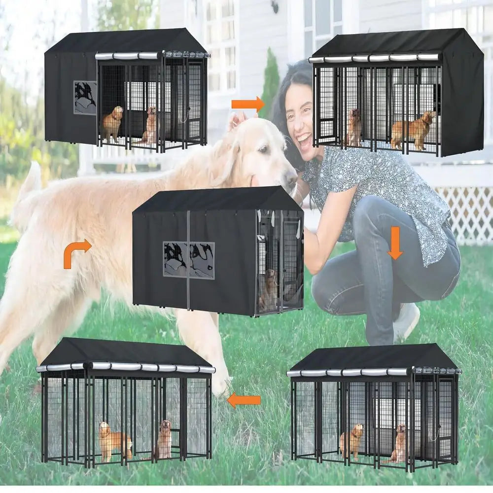 Outdoor Waterproof Dog Kennel Cover With Heavy Duty Protection
