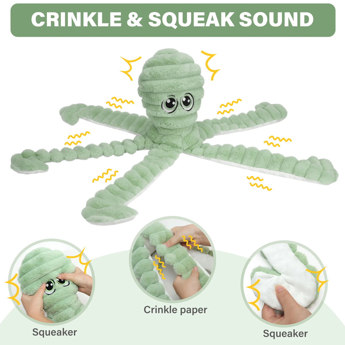 Octopus Design Squeaky Plush Dog Teeth Grinding Toy