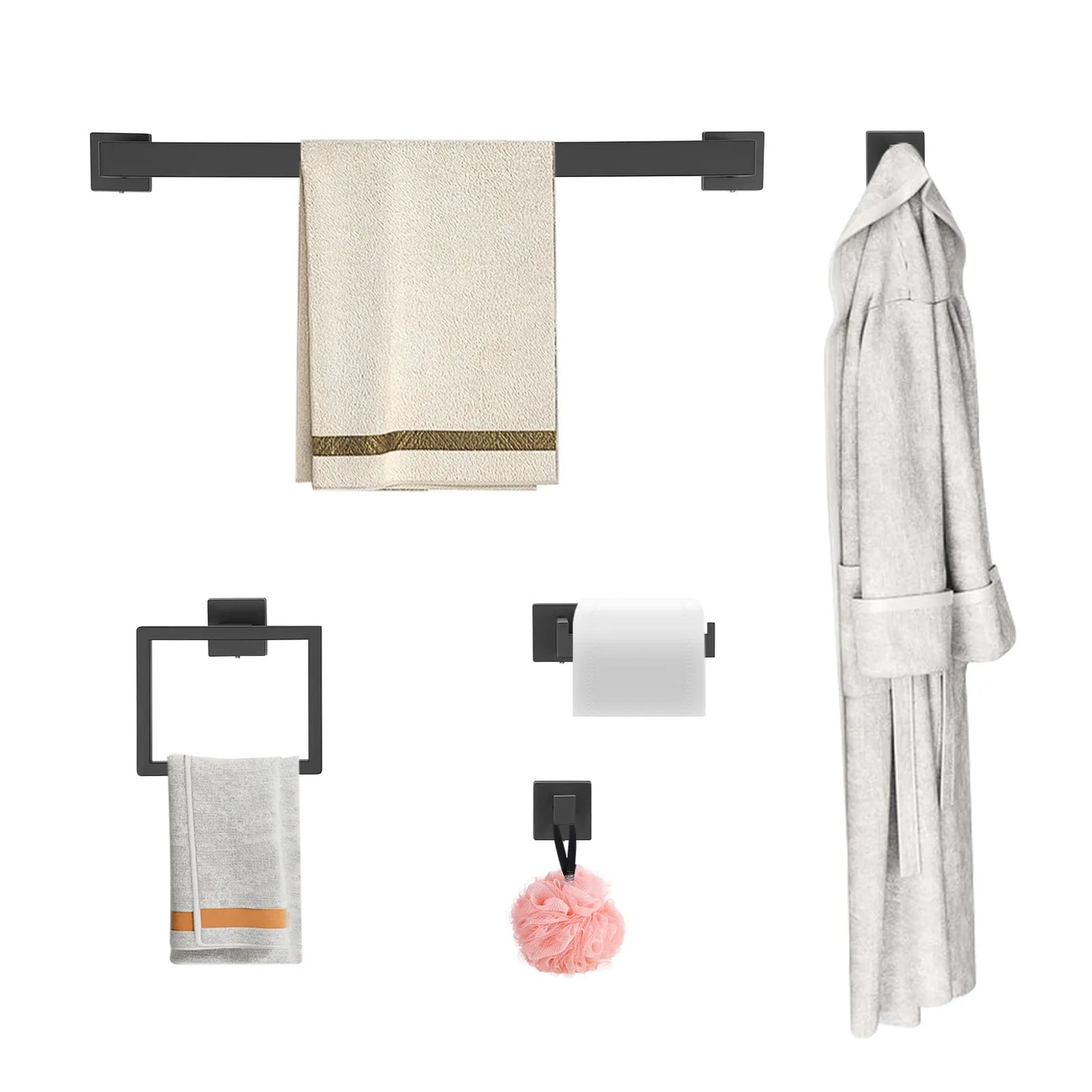 20 Piece Stainless Steel Bathroom Hardware Set Wall Mount