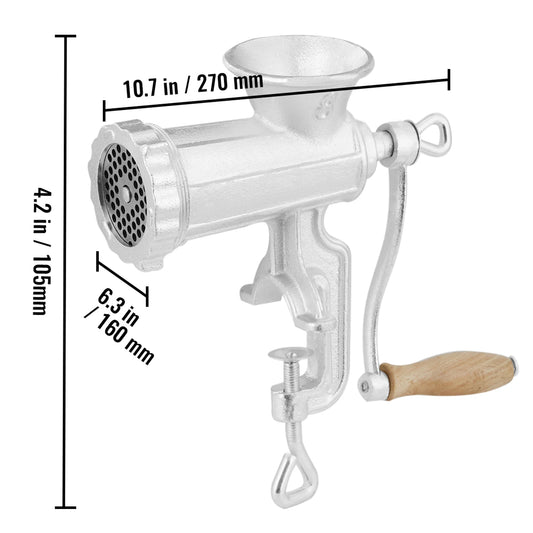 Succebuy Manual Meat Grinder Heavy Duty Cast Iron Table Clamp Mincer