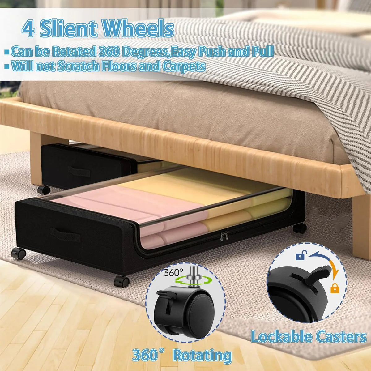 Under Bed Storage Containers With Wheels And Clear Lids