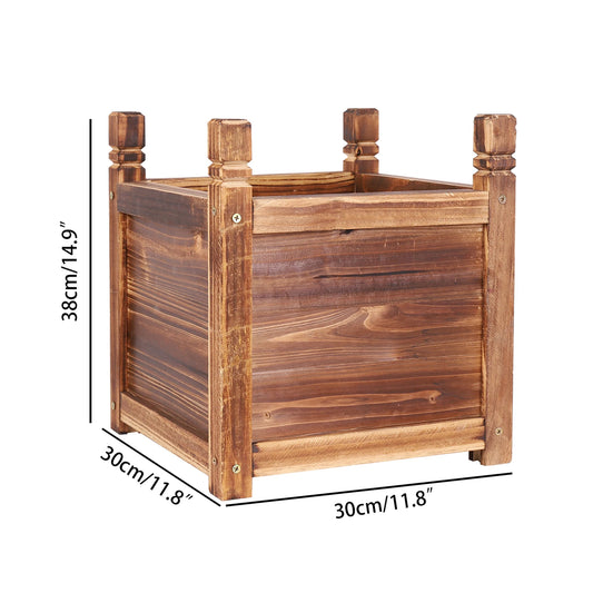 Wooden Raised Flower Bed Planter Box For Vegetables And Herbs