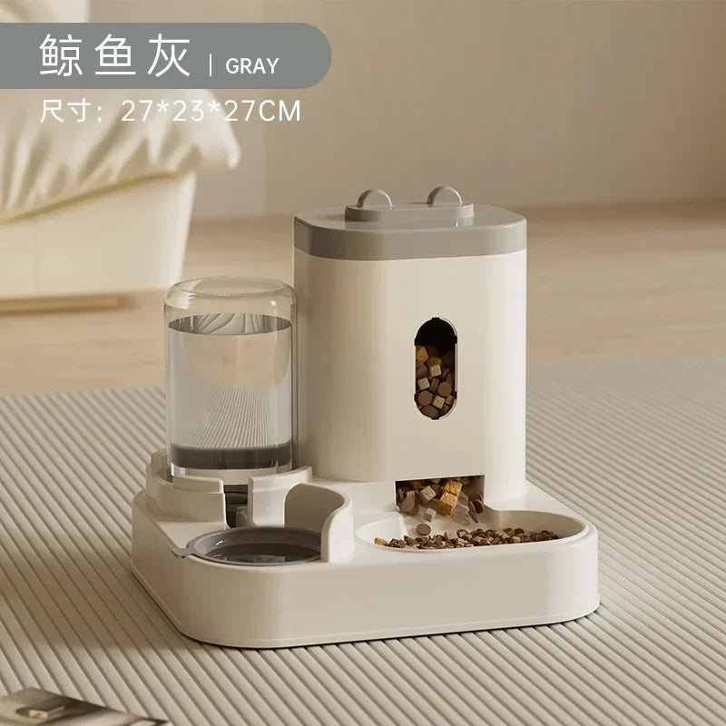 Automatic Feeder Pet Food Bowl With Water Fountain Large Capacity