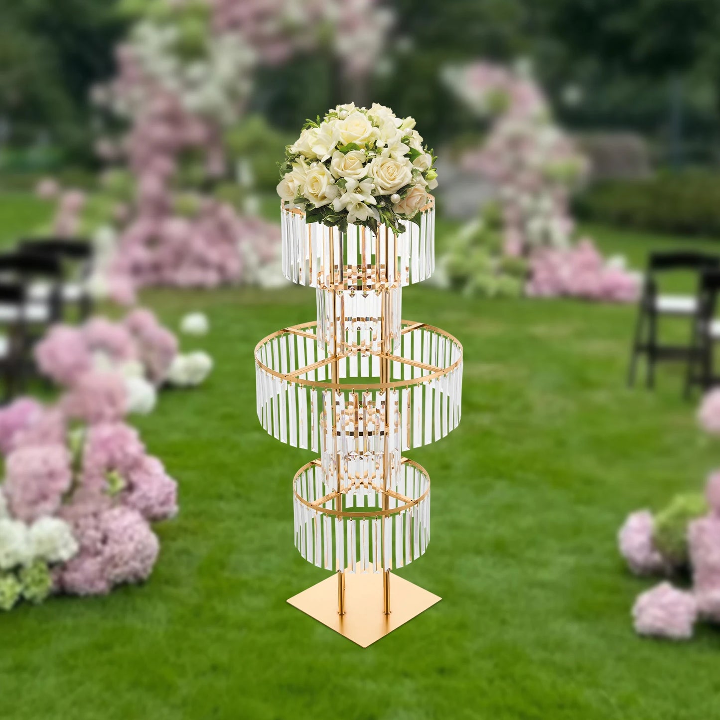 Wedding Centerpiece 5 Tier Acrylic Flower Stand Hanging