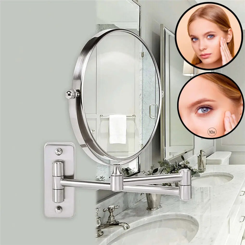 BORWART 10X Magnifying Wall Mounted Double Sided Vanity Mirror