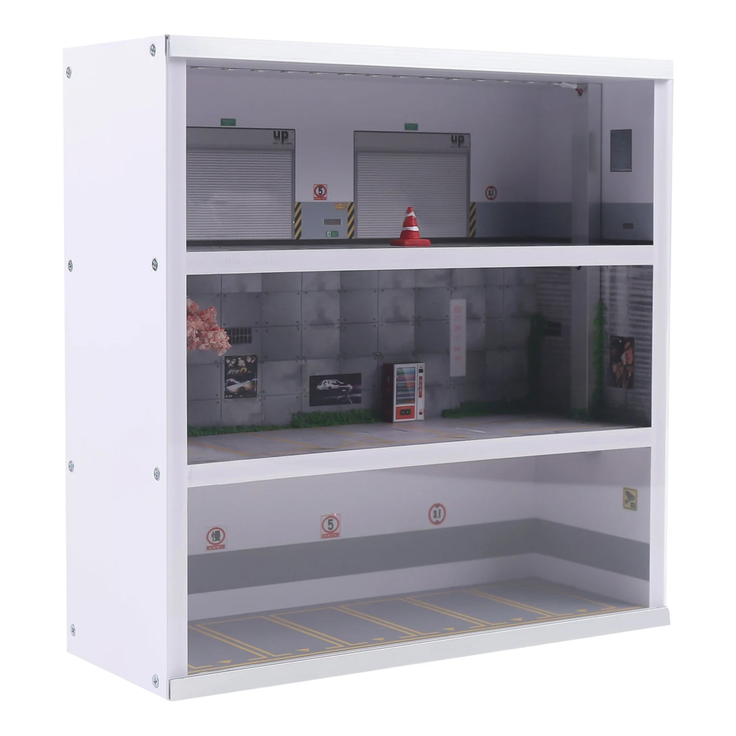 1:64 Diorama Parking Garage Display Case With LED Light