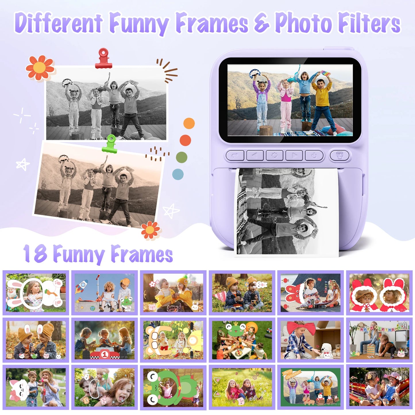 Diamooky CN Kids Digital Camera Instant Print 32MP HD 1080P