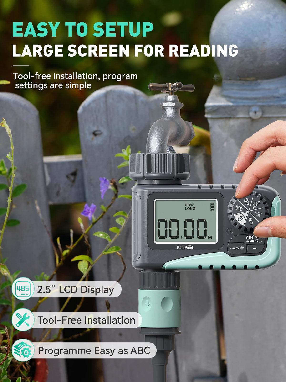 Rainpoint Programmable Sprinkler Timer For Garden Hose Irrigation