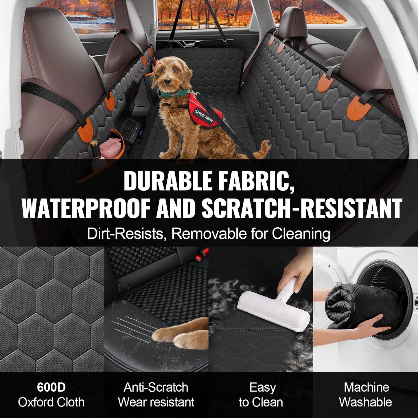 SucceBuy Back Seat Extender Dog Car Cover Hammock With Storage