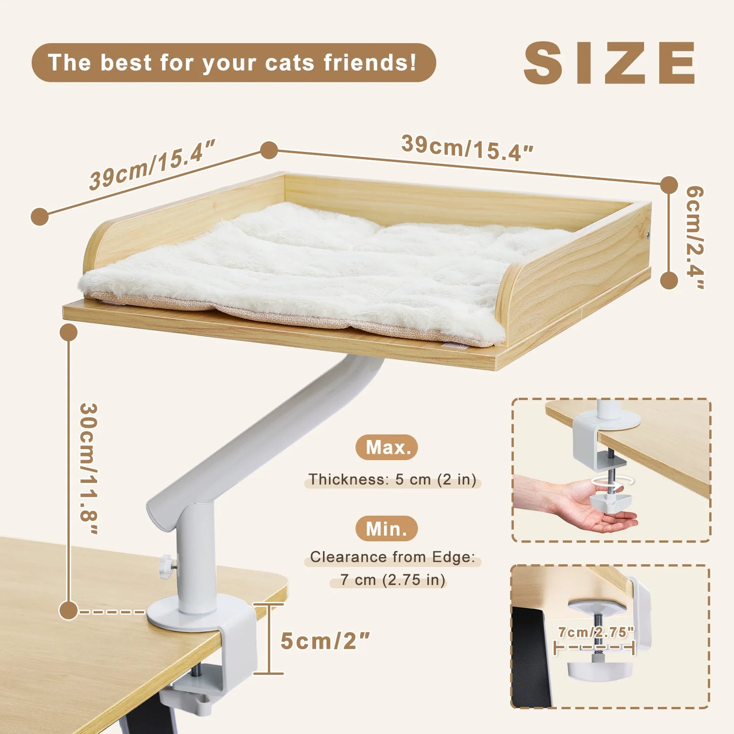 PAWZ Road Cat Desk Bed 360 Degree Rotatable Stand For Indoor Cats