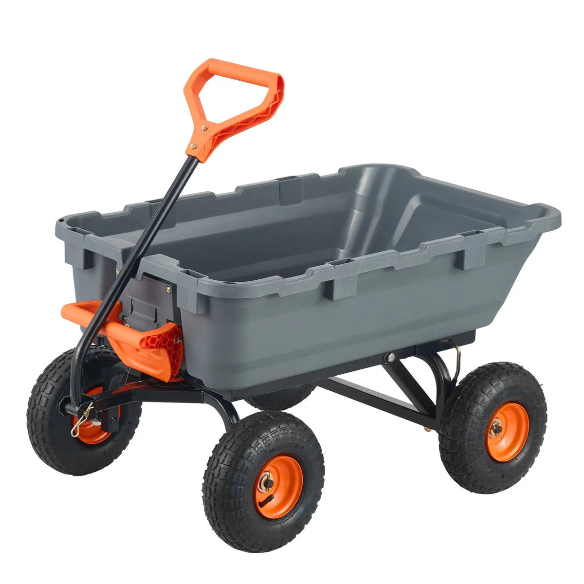 Heavy Duty Steel Garden Dump Cart With Poly Side Handles